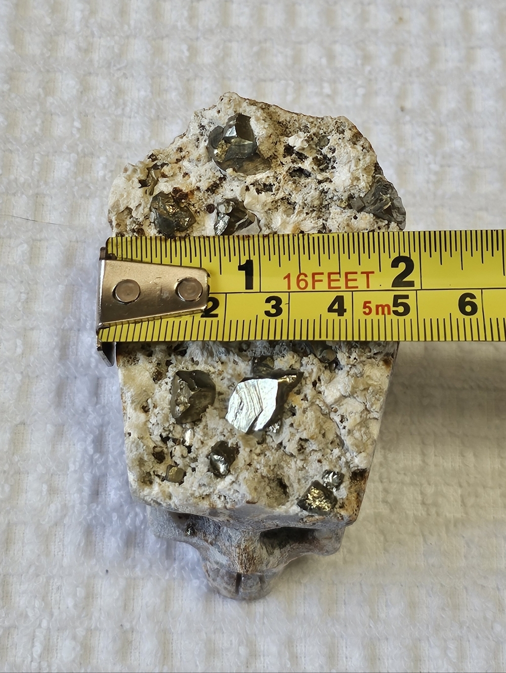 Natural Pyrite/Stone Skull Sculpture - Picture 7 of 12